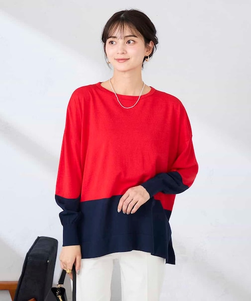 バイカラーニット