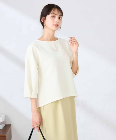 キラキラリップル七分袖カットソー