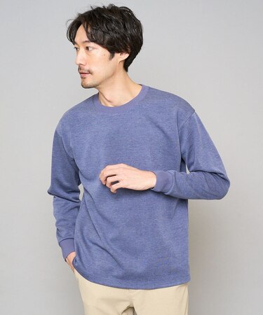 【イージーケア/洗濯機で洗える/毛玉になりにくい】タックジャカードクルーネックプルオーバー