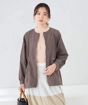 ウエストドロストノーカラーブルゾン