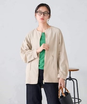 ウエストドロストノーカラーブルゾン