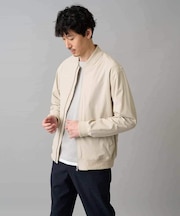 【イージーケア/洗濯機で洗える/撥水/毛玉になりにくい/ストレッチ】ピケナイロンリブブルゾン