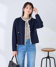 メタルボタンポケットニットジャケット