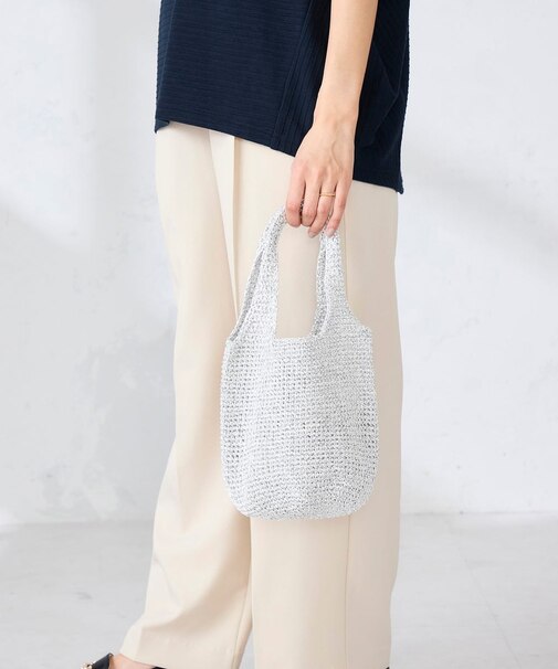 ラメ編みミニバッグ