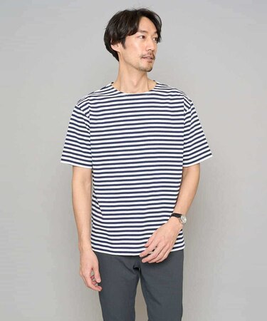 【洗濯機で洗える】ベーシックボーダーカットソー