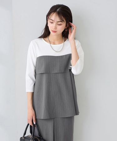 ビスチェ付き七分袖カットソー