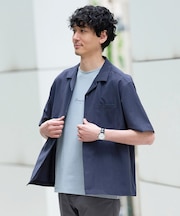 【接触冷感/吸水速乾/UVカット/ストレッチ/イージーケア/洗濯機で洗える】リライト オープンカラーシャツ