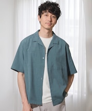 【接触冷感 / 遮熱 / 吸水速乾 / UVカット】リライト オープンカラーシャツ〈ストレッチ / イージーケア / 洗濯機で洗える〉