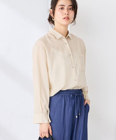 バックタックシアーシャツ【接触冷感/イージーケア】