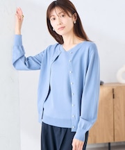 クルーネックサマーカーディガン【洗える/接触冷感/UVカット】