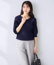 プリーツライクサマーニット【洗える/接触冷感/UVカット】