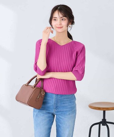 プリーツライクサマーニット【洗える/接触冷感/UVカット】