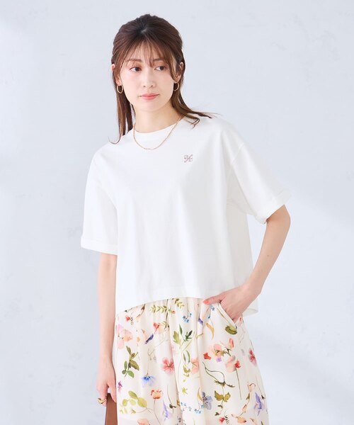 大人のクロップド刺繍Tシャツ【UVカット・接触冷感】｜アー・ヴェ