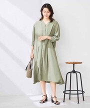 【洗える】カラーレスシャツワンピース