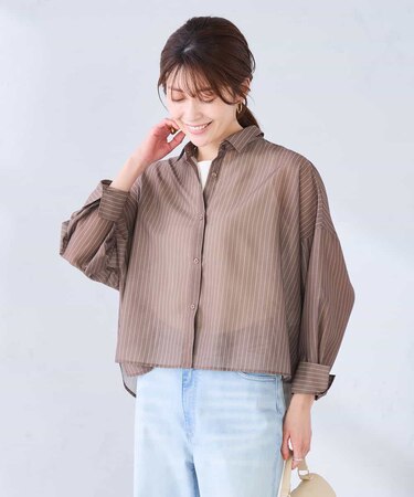 【洗える/接触冷感/雑誌InRed(宝島社)5月号掲載】クロップド丈セミシアーシャツ