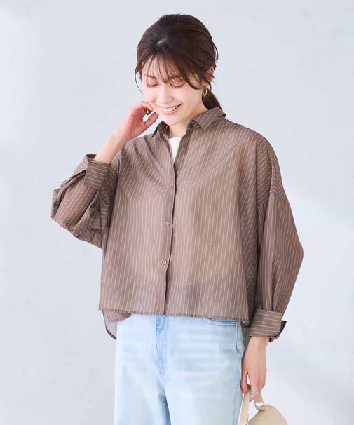 【洗える/接触冷感/雑誌InRed(宝島社)5月号掲載】クロップド丈セミシアーシャツ