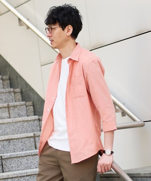 【イージーケア/洗濯機で洗える/速乾/接触冷感/ストレッチ】ポリエステルアサシチブソデシャツ