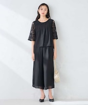 【結婚式/お呼ばれに】レースドッキングブラウス・パンツセットアップ