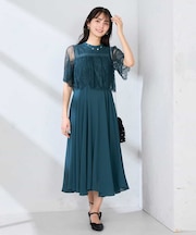 【結婚式/お呼ばれに】レースドッキングワンピース