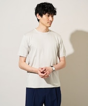 【接触冷感/UVカット/洗濯機で洗える/毛玉になりにくい】シルケットスムースクルーネックスマートＴシャツ