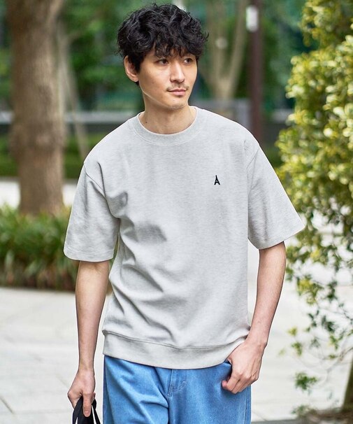 【イージーケア/洗濯機で洗える/接触冷感/毛玉になりにくい】ライトアゼ１ポイントシシュウスウェットＴ