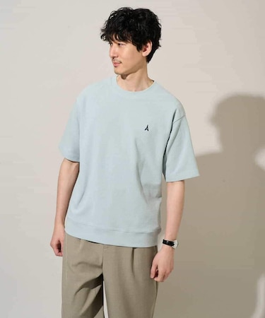 【イージーケア/洗濯機で洗える/接触冷感/毛玉になりにくい】ライトアゼ１ポイントシシュウスウェットＴ