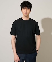 【イージーケア/洗濯機で洗える/接触冷感/毛玉になりにくい】ワイドハニカムジャカードクルーネックスマートＴシャツ