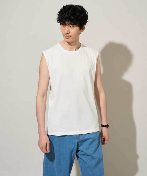 【雑誌MonoMax６月号掲載】ノースリーブカットソー【接触冷感】