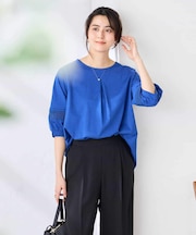 袖口レースチュニックカットソー