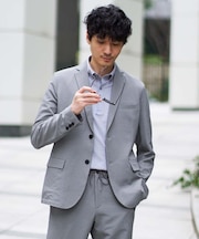 【雑誌MonoMax6月号掲載】春夏のオフィススタイルにおすすめシアサッカースマートジャケット【イージーケア/洗濯機で洗える/吸水速乾/毛玉になりにくい】