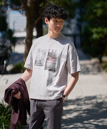 【接触冷感】フォトプリントワイドシルエットカットソー