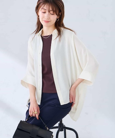 【2WAY】楊柳ドルマンシルエットシャツ
