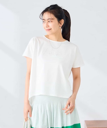 【接触冷感/UVカット】バックタックエンボスロゴTシャツ