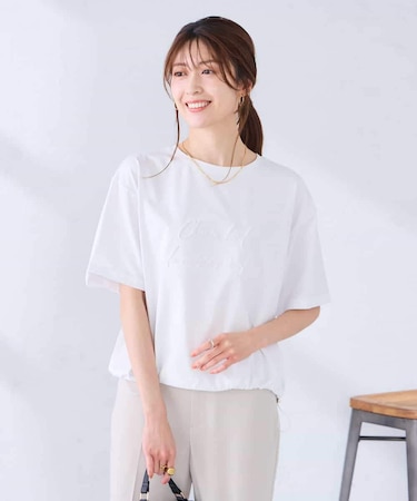 裾ドロストロゴTシャツ