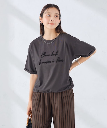 【新色追加】裾ドロストロゴTシャツ