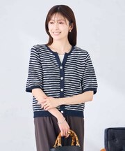 ラメキーネックカーディガン