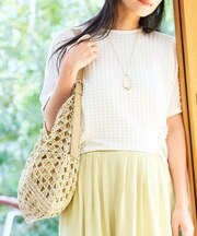 ラメフィルム透かし編みショルダーバッグ