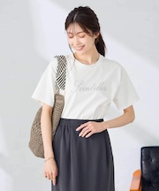 【接触冷感/UVカット/コットン100%】ロゴゆるTシャツ