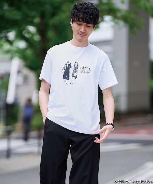 プラダヲキタアクマプリントTシャツ