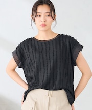 縦柄ジャガードトップス