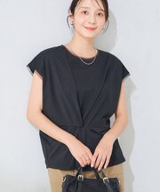 【接触冷感/UVカット】ツイストデザインカットソー