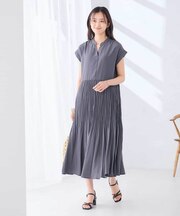 ワッシャープリーツワンピース【洗える】
