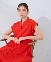 ワッシャープリーツワンピース【洗える】
