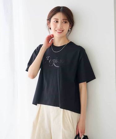 【接触冷感】クロップドロゴTシャツ