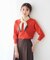 Vネックパフスリーブニット【洗える/UVカット】