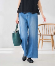 ストレッチデニムワイドパンツ