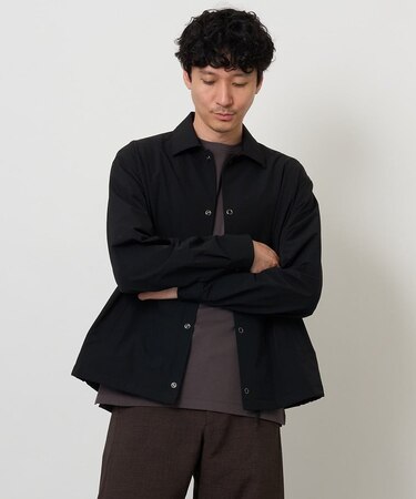 【撥水/ストレッチ/洗濯機で洗える/毛玉になりにくい/イージーケア】ナイロンピケストレッチコーチジャケット