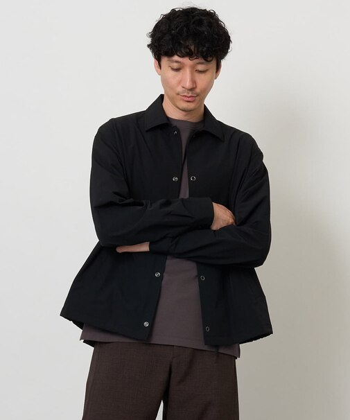 【撥水/ストレッチ/洗濯機で洗える/毛玉になりにくい/イージーケア】ナイロンピケストレッチコーチジャケット
