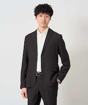 【シェイプジャケット/イージーケア/洗濯機で洗える/ストレッチ】デニムライクストレッチスマートジャケット