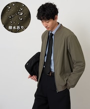 【ストレッチ/撥水/洗濯機で洗える/毛玉になりにくい/イージーケア】ナイロンピケストレッチリブブルゾン